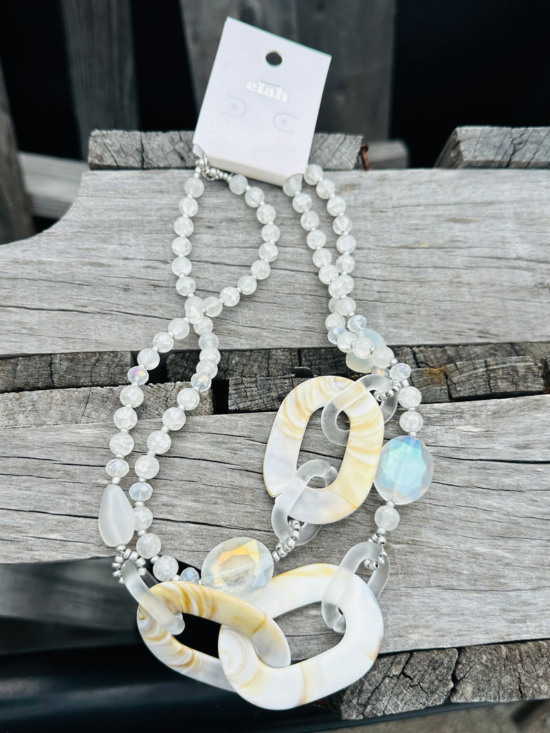 White Triple Necklace