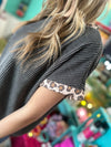 Leopard Chic Ribbed Charcoal