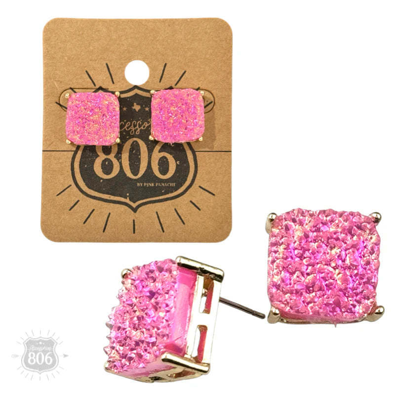 Pink Stud Earrings