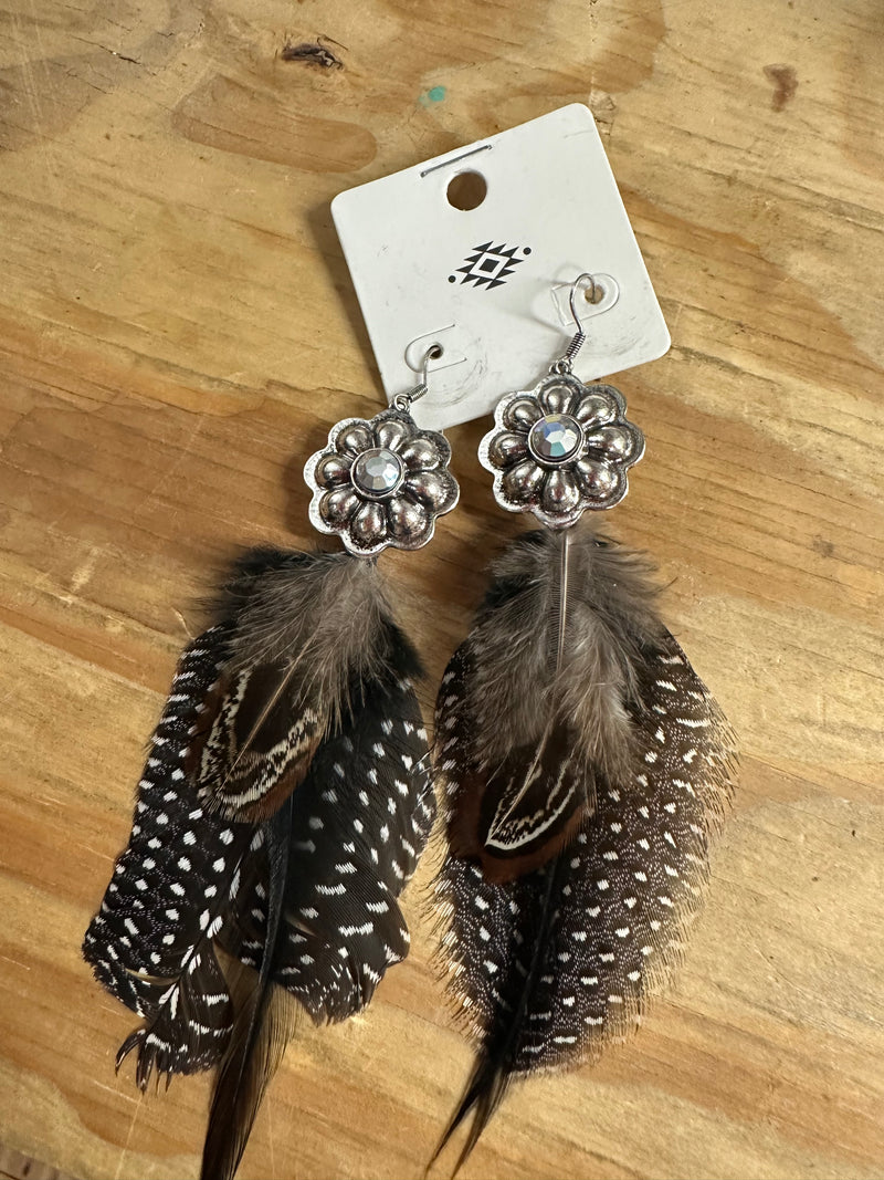 Brown Feather Earrings