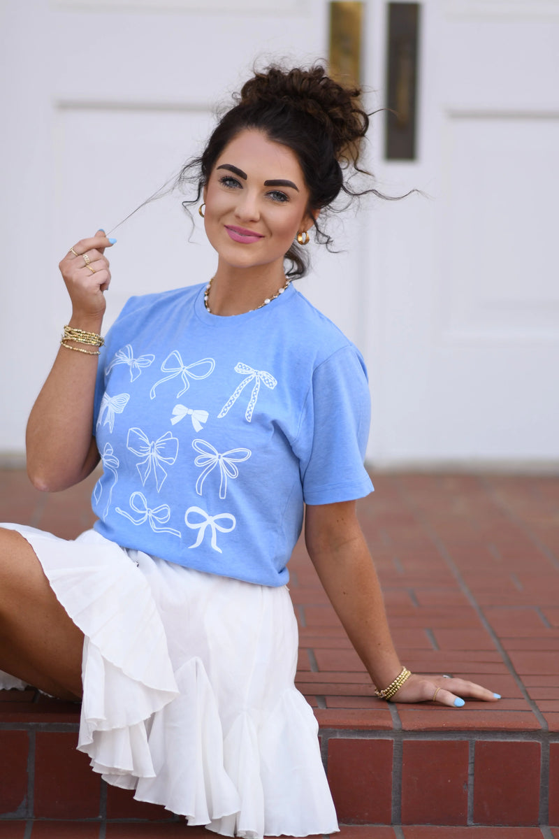 Blue on White Bows