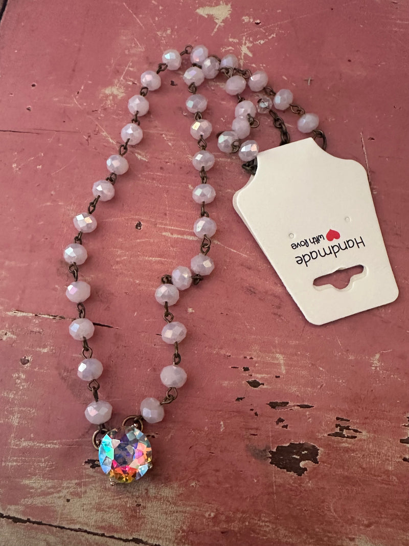 Pink Choker AB Necklace