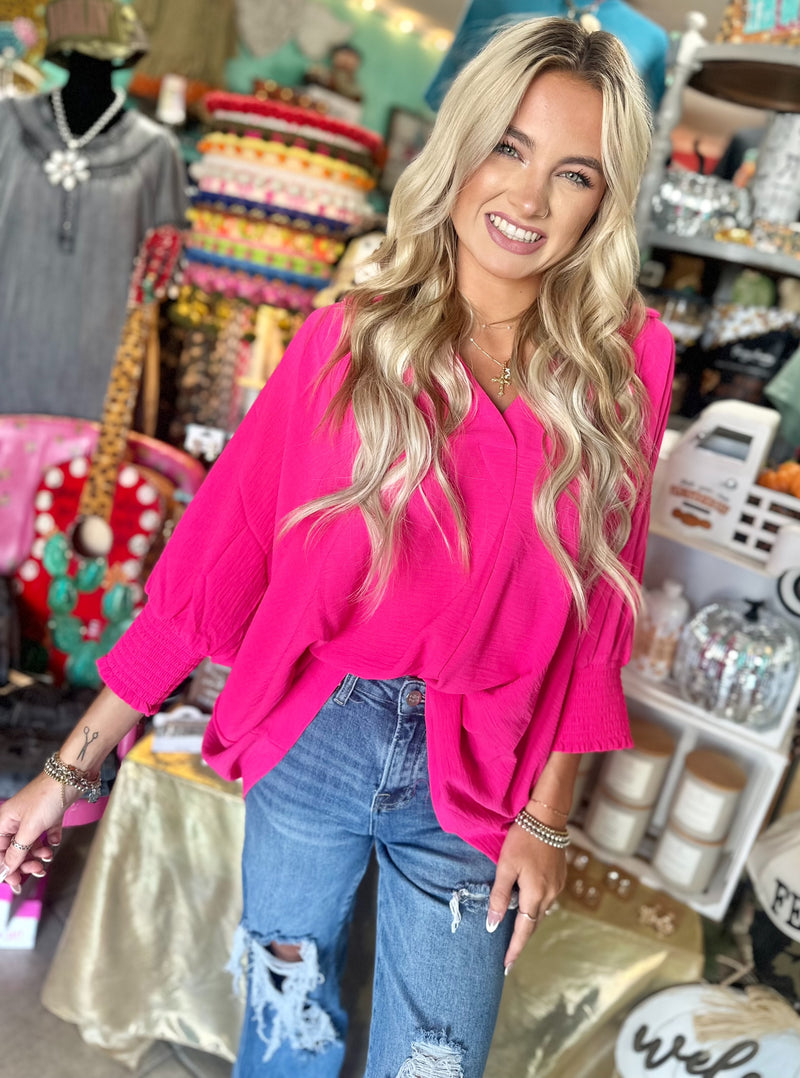 Say The Words Smocked Top - Pink