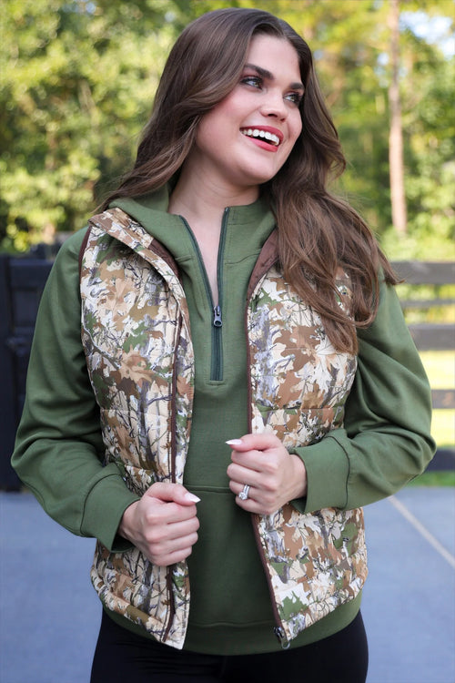 Delilah Puffer Vest - Chloe Camo