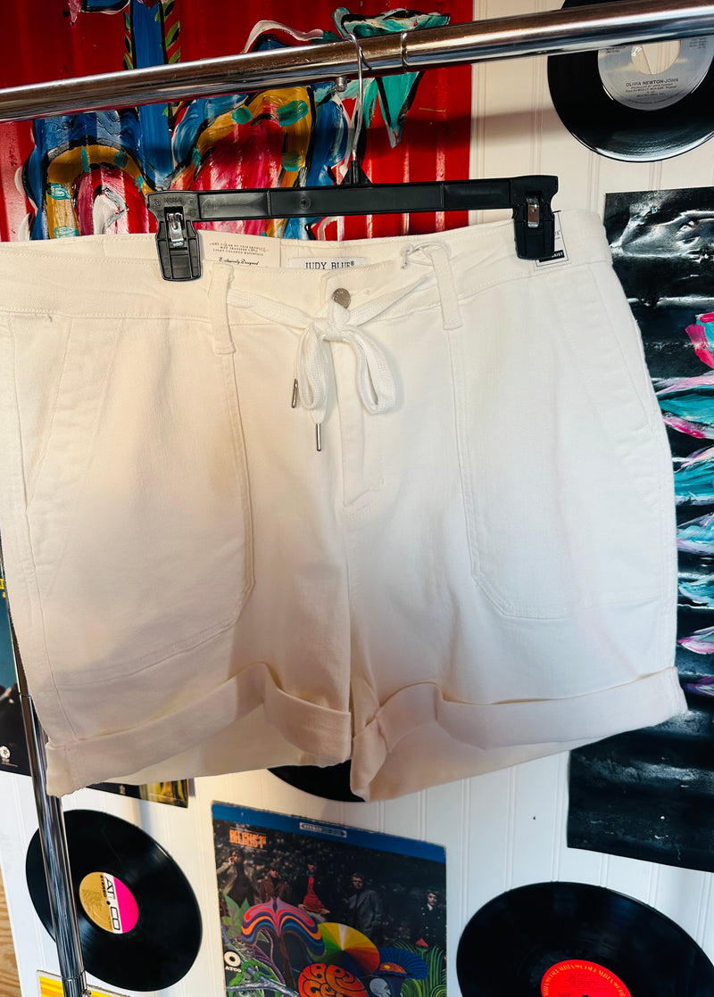 Judy Blue White Jogger Shorts