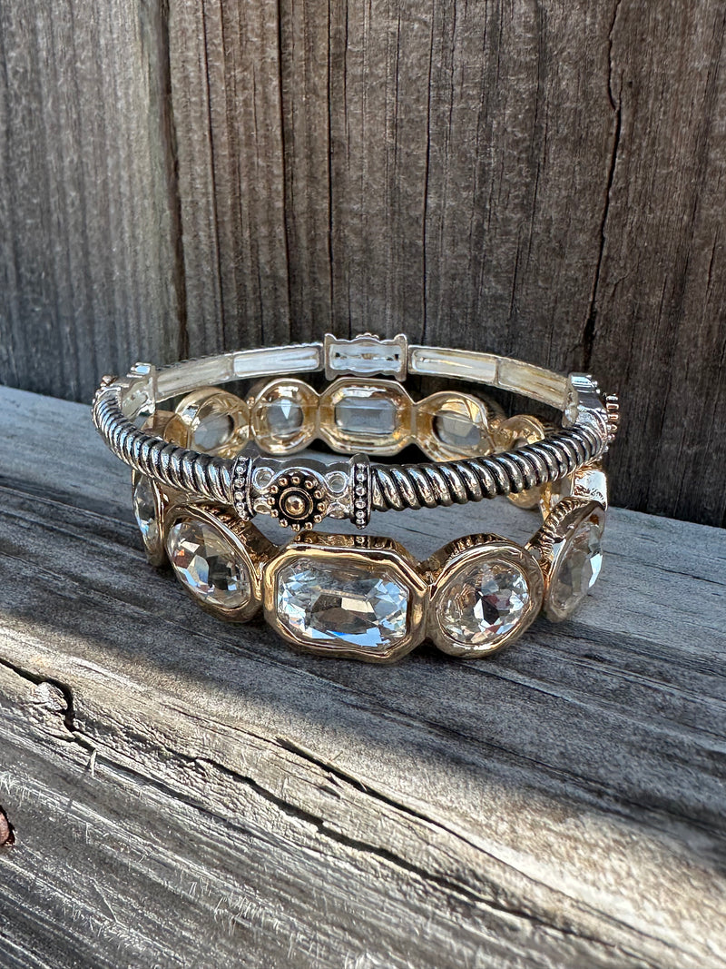 Clear Eternity Bracelet Set