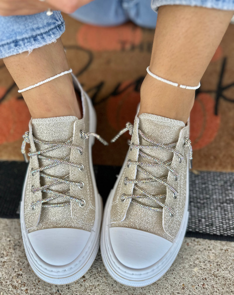 Aman Gold Glitter Sneakers - Very G