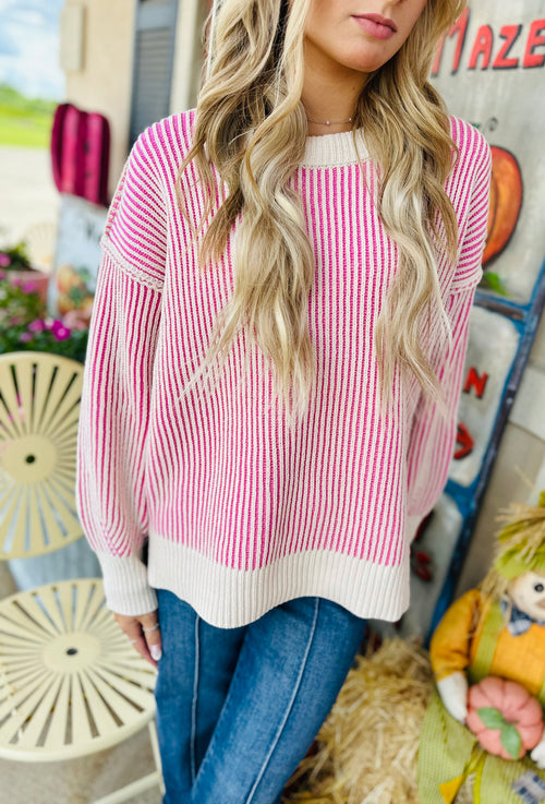 Keepin' Cozy Sweater - Pink