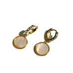 Lunar Medallion Crystal Huggie Earrings