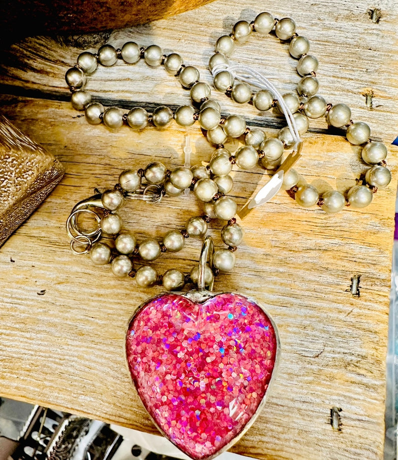 Glitter Heart Necklace