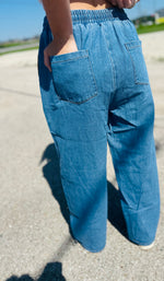 Anytime Now Leopard Denim Joggers