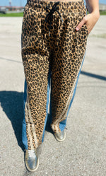 Anytime Now Leopard Denim Joggers