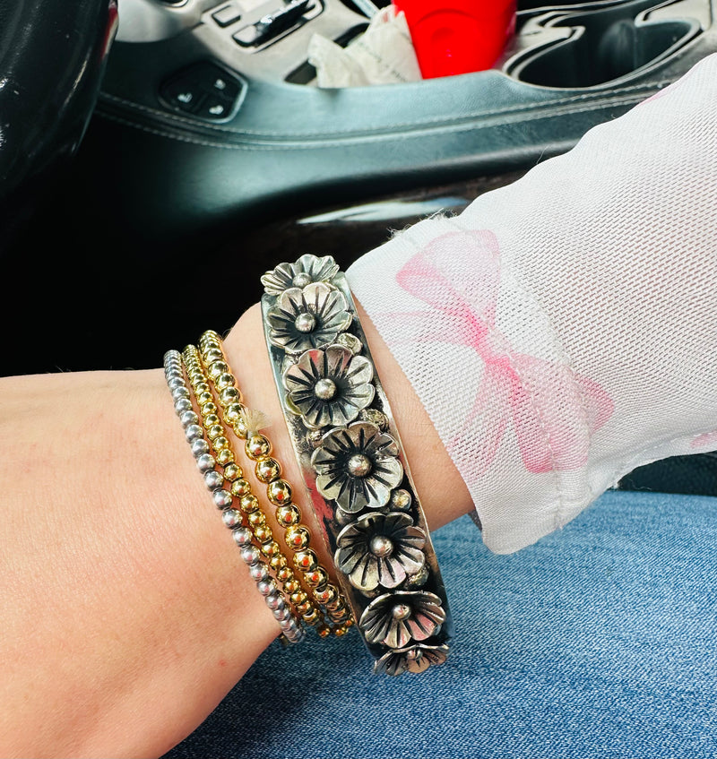 Tibet Silver Flower Cuff