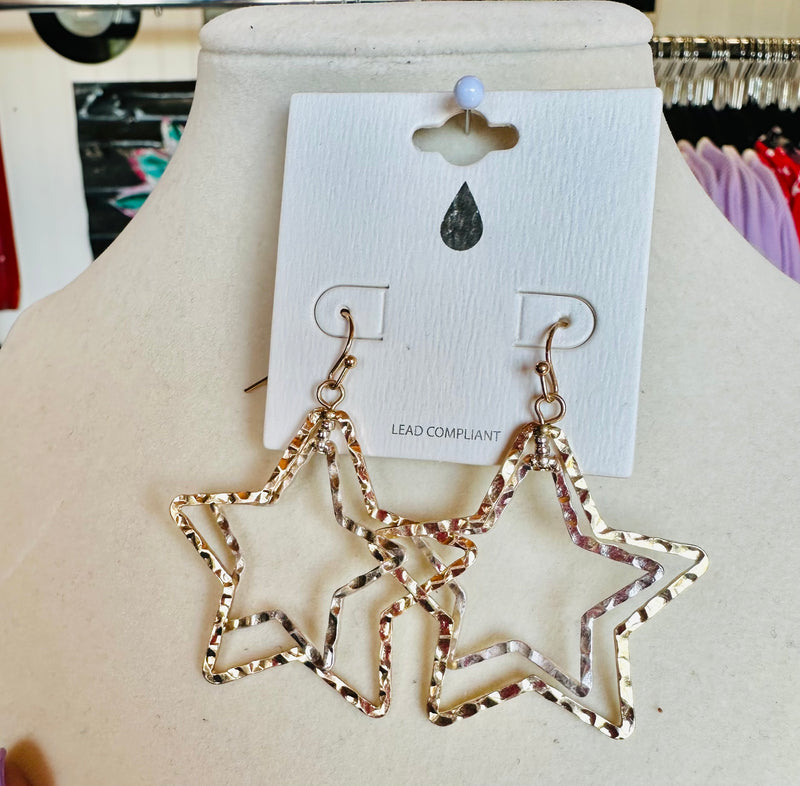 Two Tone Star Earrings