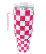 Rhinestone Checkered Tumbler 40oz
