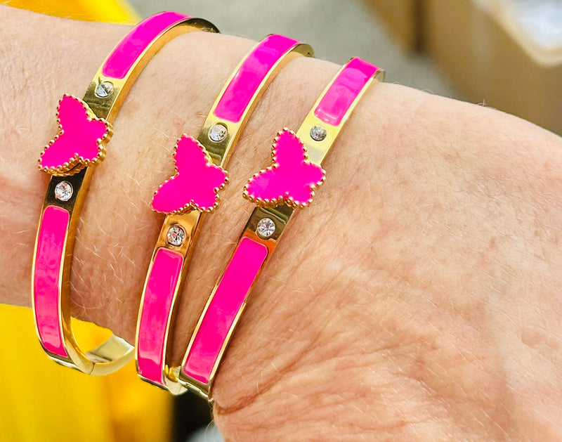 Hot Pink Butterfly Bracelet