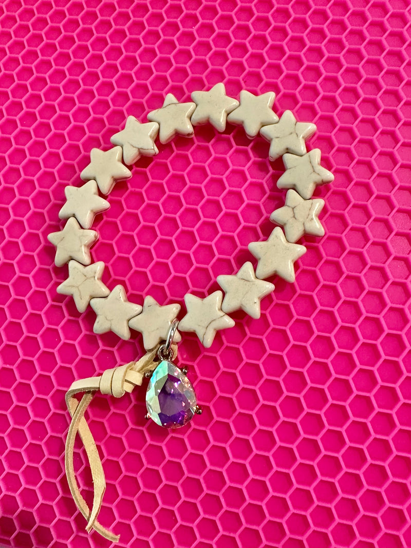 White Stretchy Star Bracelet