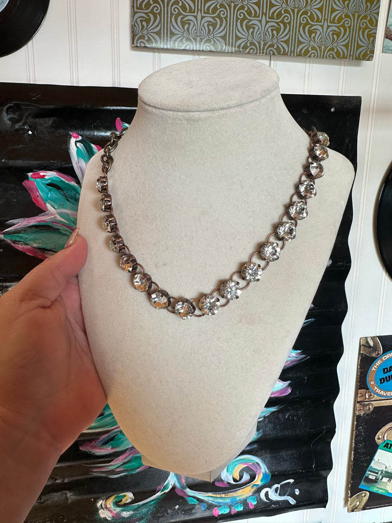 Bronze & Clear Layer Necklace