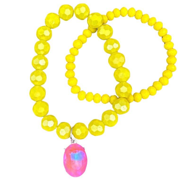 Yellow Pink Stone Set