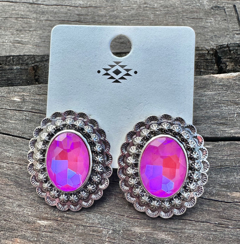 Pink Silver Studs