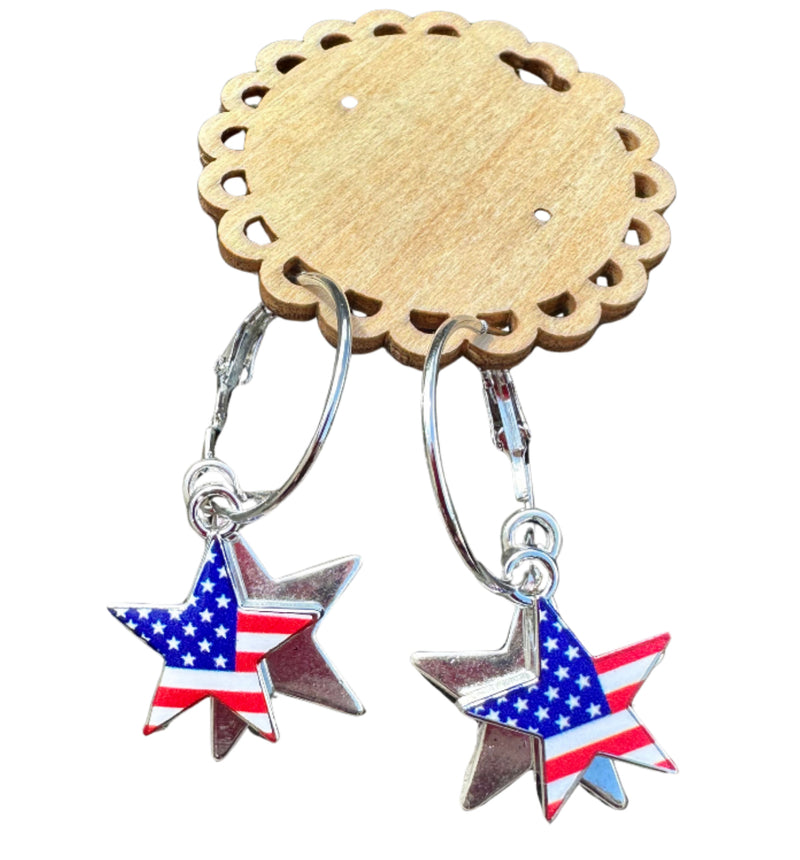 Double Star Americana Earrings