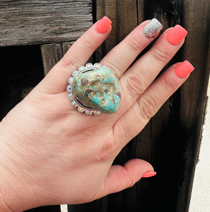 Authentic Turquoise Nugget Ring - Sanda Ling