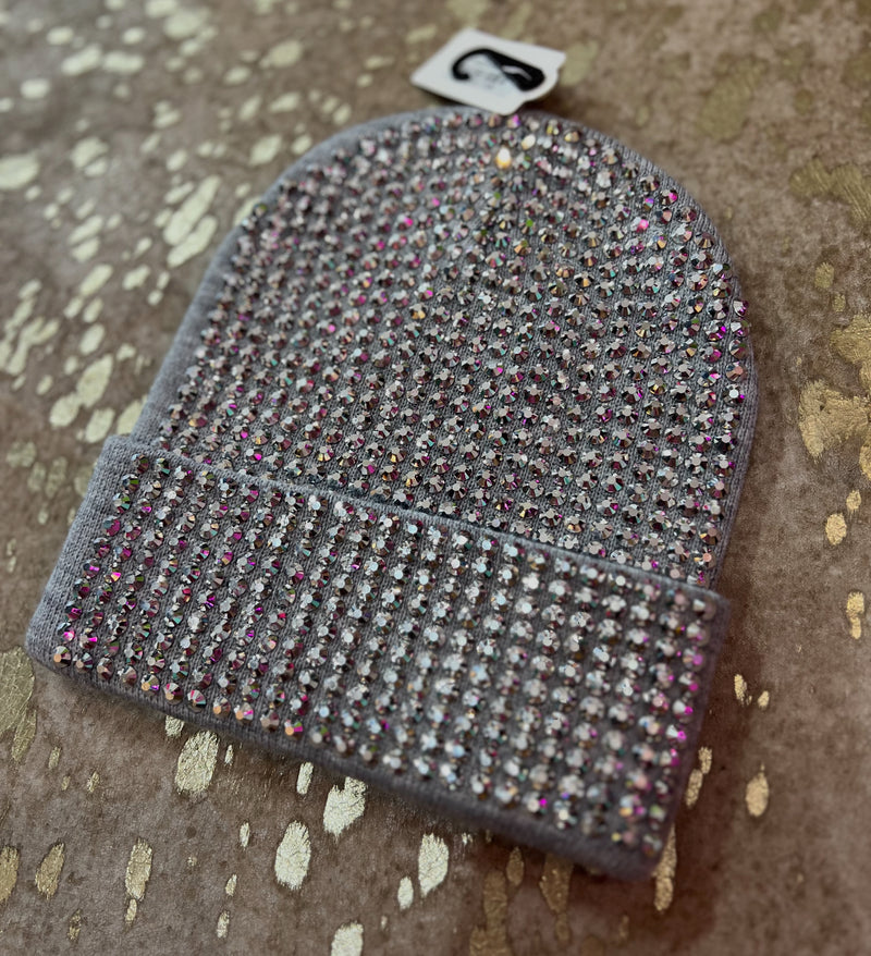 Silver Rhinestone Beanie