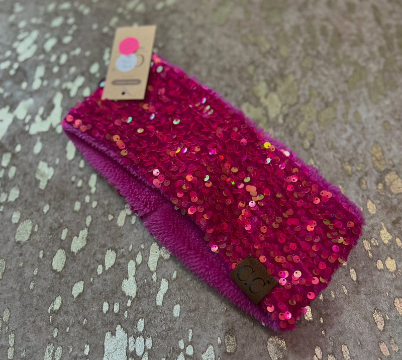 Pink Sequin Headwrap
