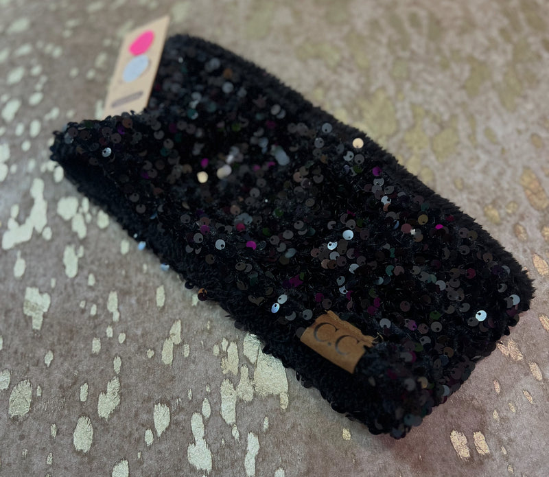 Black Sequin Headwrap