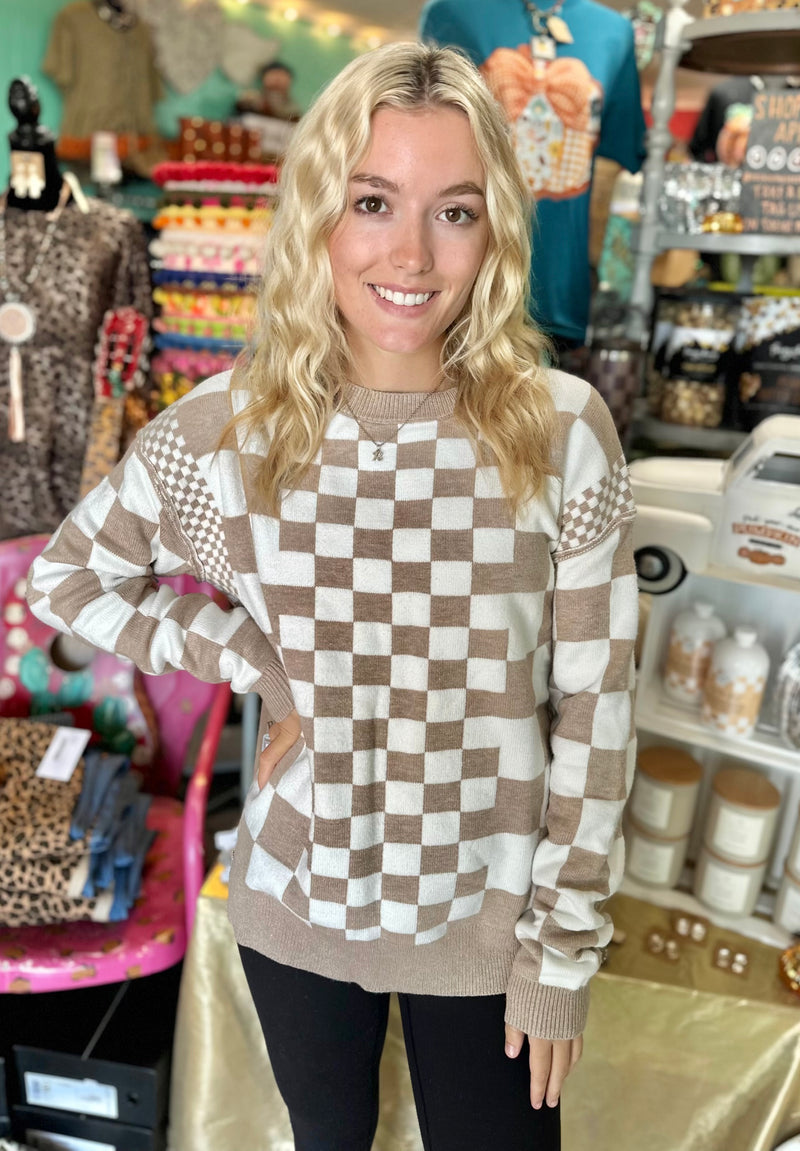 After Its Over Checkered Sweater