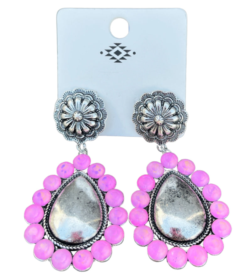 Pink & Silver Earrings