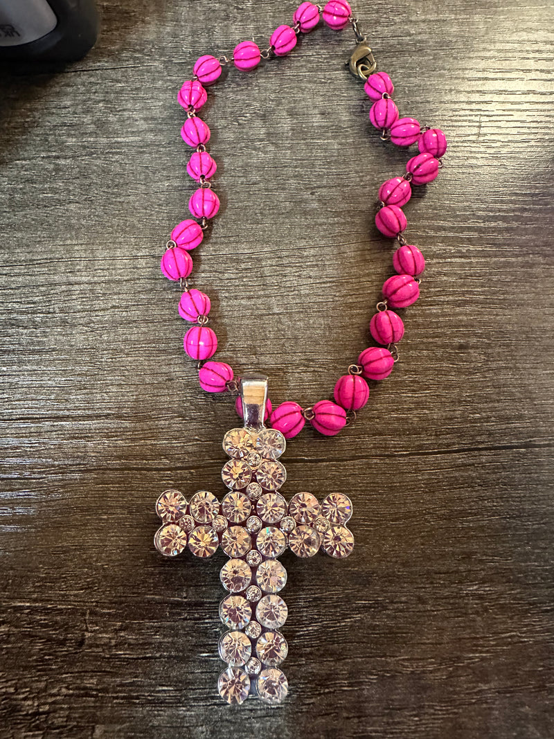 Rhinestone Cross Necklace