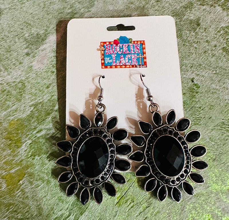 Black Stone Earrings