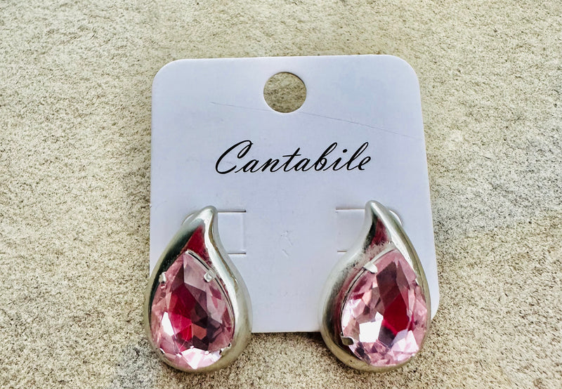 Pink Pear Earrings