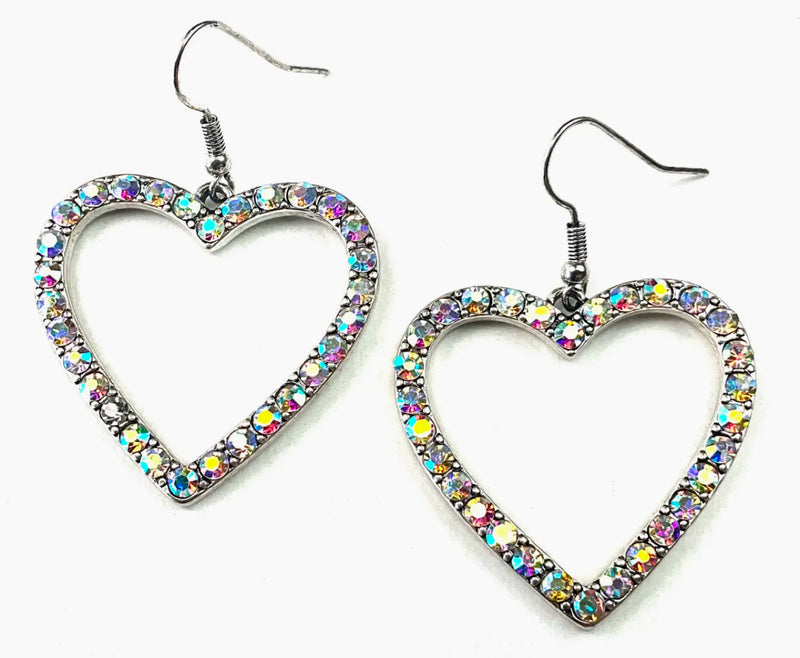 Rhinestone Heart Earrings