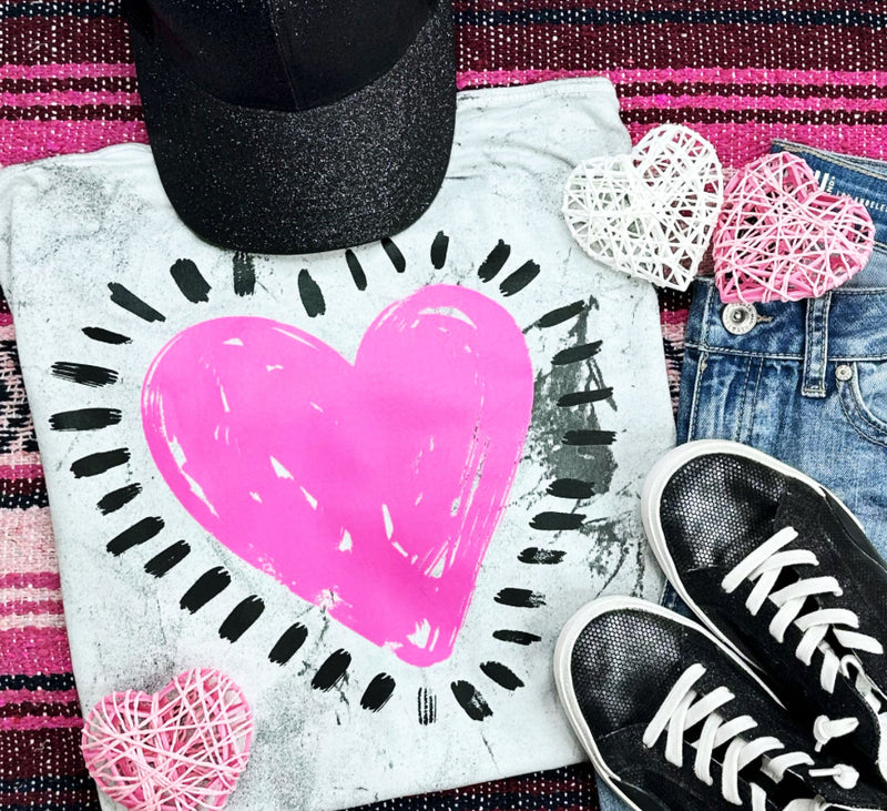 Faded Pink Heart Tee