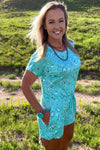 Bandana Babe Turquoise Romper