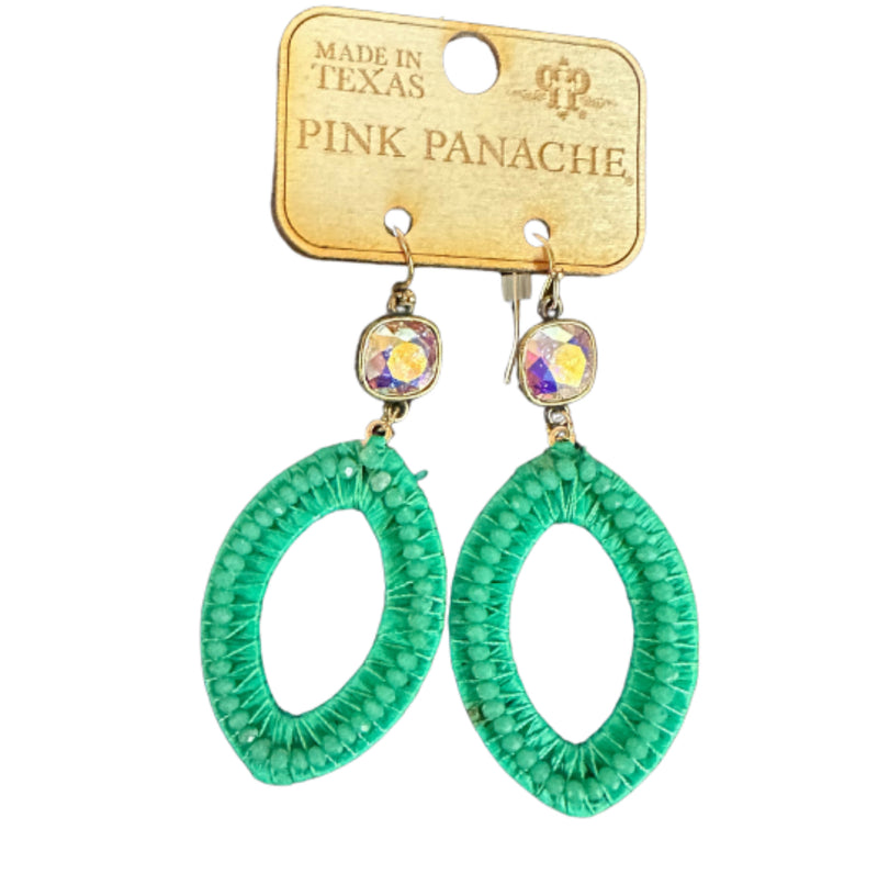 Green Hoop Earrings