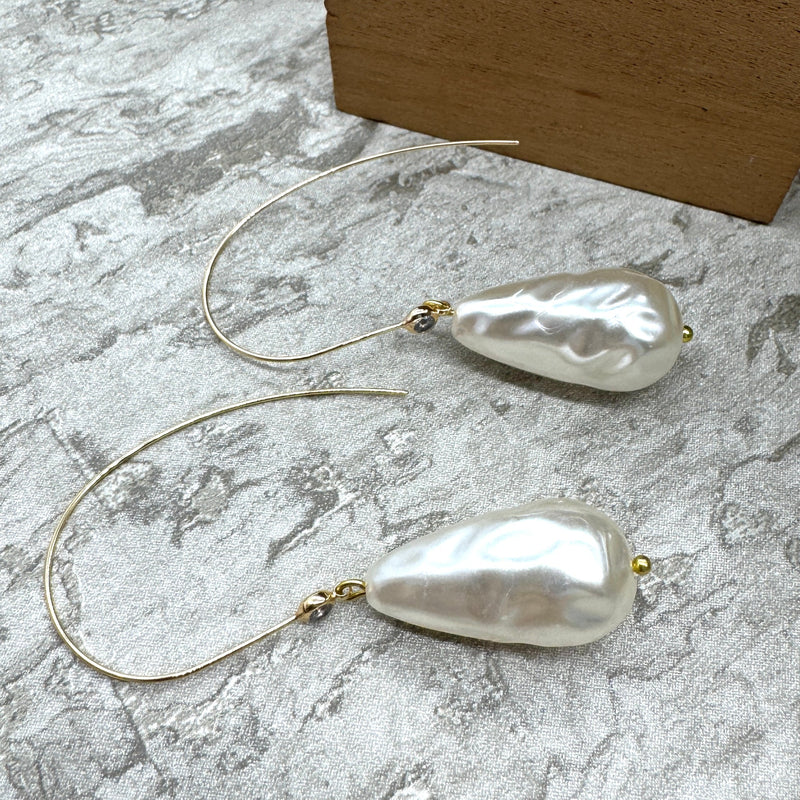 Nugget Pearl Drop & Sparkle Drop Earrings