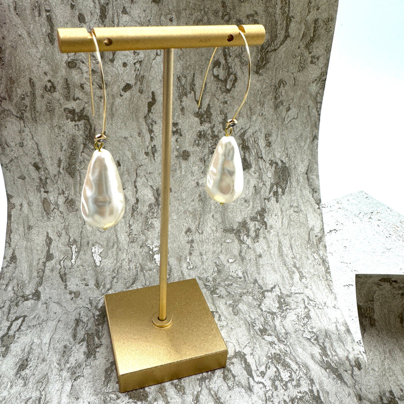 Nugget Pearl Drop & Sparkle Drop Earrings