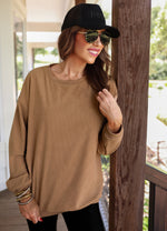 Beckham Corded Velvet Pullover - Neutral