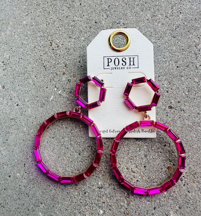 Pink Posh Double Hoop