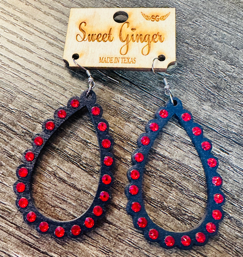 Navy & Red Earrings