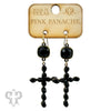 Erin Black Cross Earrings - Pink Panache