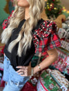 Cozy Christmas Plaid Top