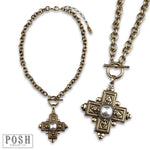 Antiqued Cross Necklace