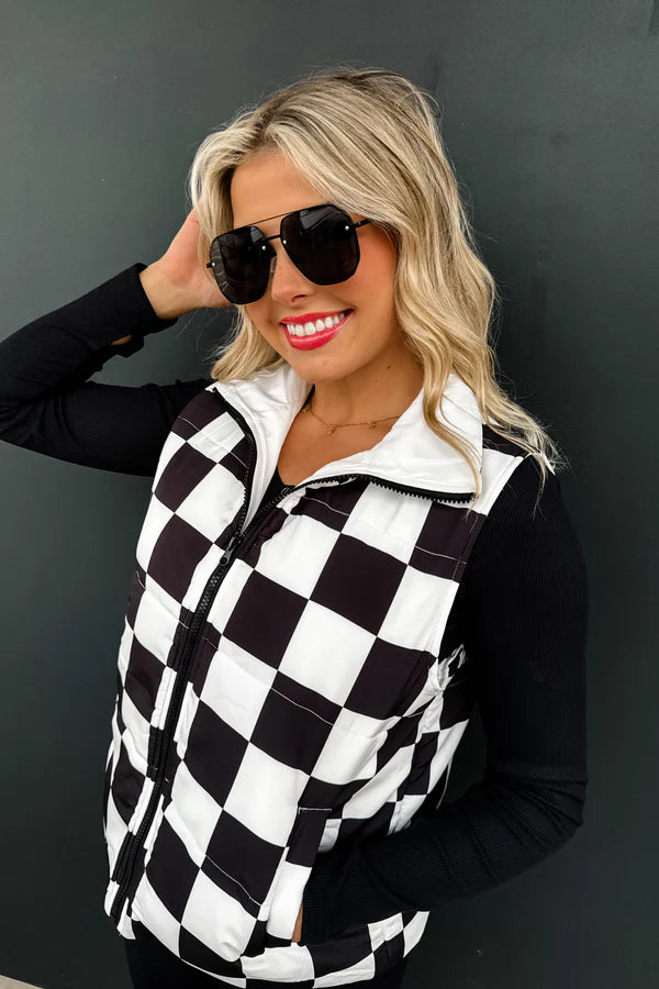 Checker Puffer Vest