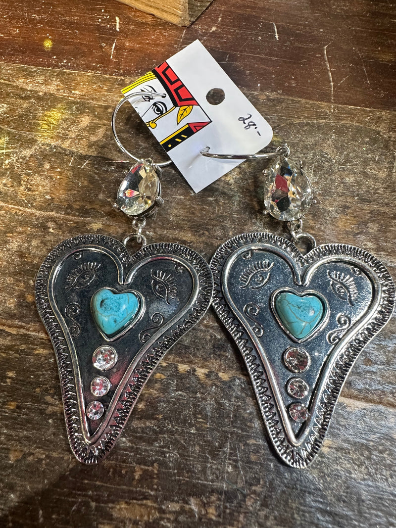 Heart Stone Earrings
