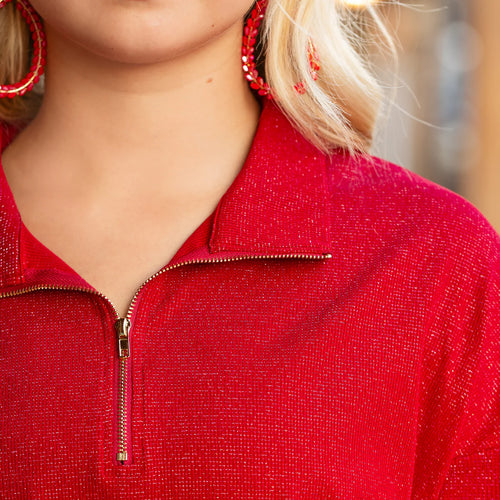 Berkley Sparkling Lightweight Half Zip - RED