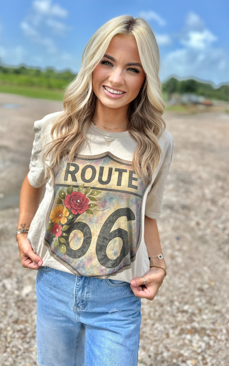 Route 66 Rhinestone Tee